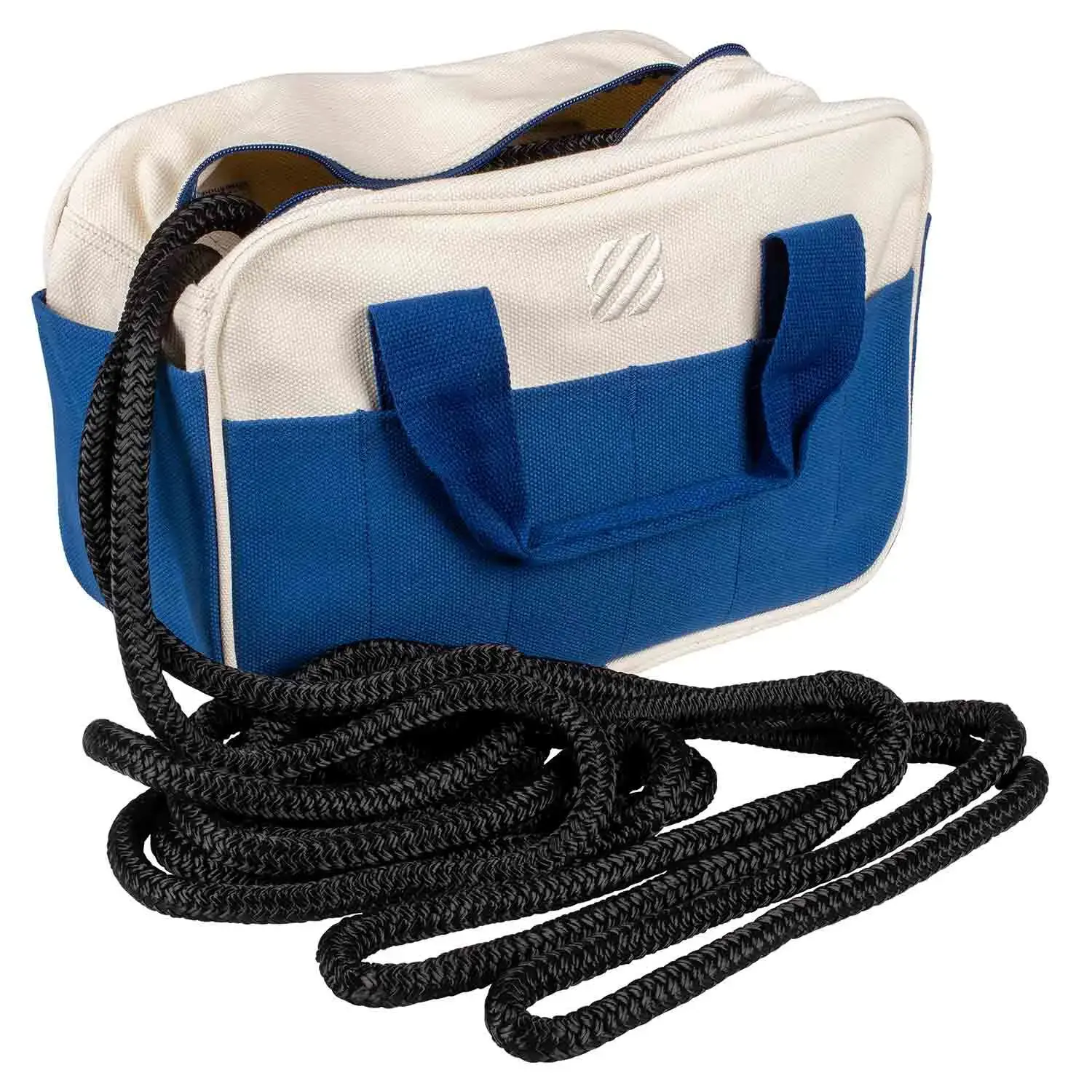 WEST MARINE Canvas Bag with Two 1/2 x 25 ft Dock Lines Black DB1225BKBAG