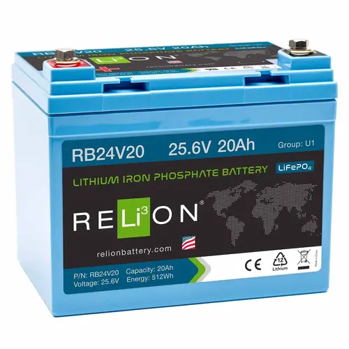 Group U1 RB24V20 Lithium Iron Phosphate Battery, 25.6V, 20Ah Group U1 RB24V20 Lithium Iron Phosphate Battery, 25.6V, 20Ah