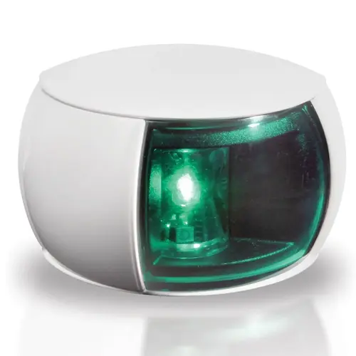 Side Mount LED Starboard Navigation Light, White Housing, 2 Nautical Mile Visibility Side Mount LED Starboard Navigation Light, White Housing, 2 Nautical Mile Visibility