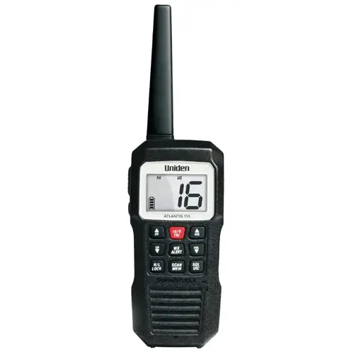 Atlantis 155 Handheld Two-Way VHF Floating Marine Radio Black Atlantis 155 Handheld Two-Way VHF Floating Marine Radio Black