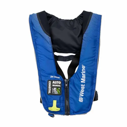 Coastal Zippered Automatic/Manual 24 Gram Inflatable PFD Blue Coastal Zippered Automatic/Manual 24 Gram Inflatable PFD Blue