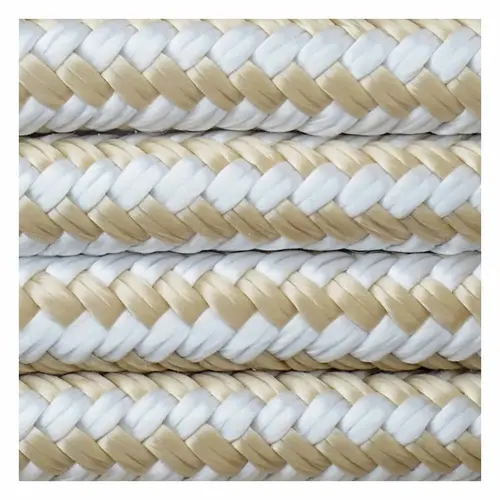 1/2" x 25 ft Dock Line, Premium Double Braid, Gold / White 1/2" x 25 ft Dock Line, Premium Double Braid, Gold / White