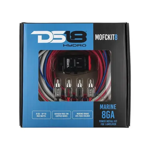 Marine Tinned OFC Amplifier Installation Kit 8-GA Marine Tinned OFC Amplifier Installation Kit 8-GA