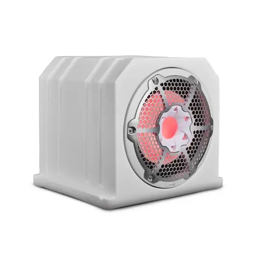 HYDRO Double Marine Subwoofer Enclosure with 10" Subwoofer plus 10" Passive Radiator and Integrated RGB Lights, 700 Watts 4-Ohm, White HYDRO Double Marine Subwoofer Enclosure with 10" Subwoofer plus 10" Passive Radiator and Integrated RGB Lights, 700 Watts 4-Ohm, White