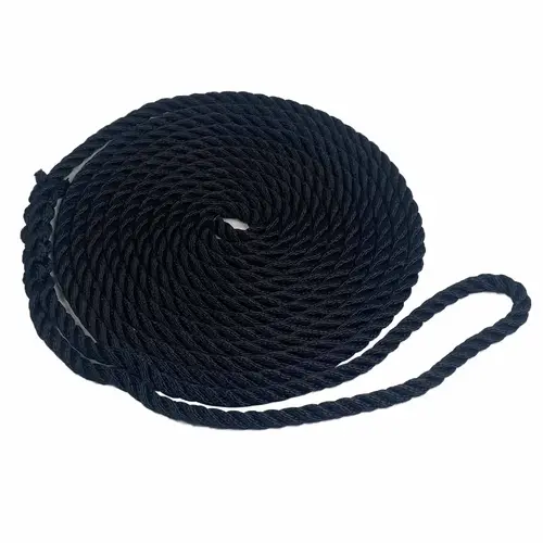 Three-Strand Nylon Dock Lines Black Three-Strand Nylon Dock Lines Black