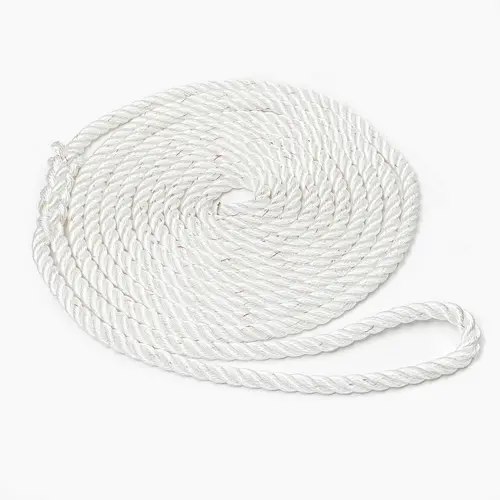 Three-Strand Nylon Dock Lines White Three-Strand Nylon Dock Lines White