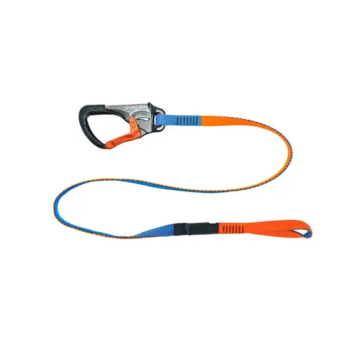 Lightweight 2 Link Safety Line 1m Cow Hitch Version Blue & Orange Lightweight 2 Link Safety Line 1m Cow Hitch Version Blue & Orange