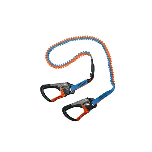 Lightweight 2 Clip Safety Line 2m Elasticated Blue & Orange Lightweight 2 Clip Safety Line 2m Elasticated Blue & Orange
