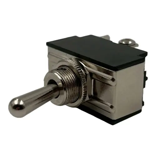 Chrome Plated Toggle Switch, Off/On, DPST Chrome Plated Toggle Switch, Off/On, DPST