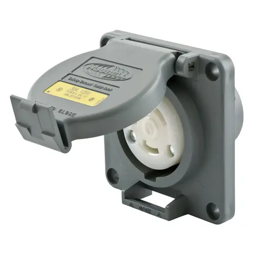 Hubbell Marine Twist-Lock, Watertight Safety Shroud Receptacle, 30A 125V, L5-30R, Gray Hubbell Marine Twist-Lock, Watertight Safety Shroud Receptacle, 30A 125V, L5-30R, Gray