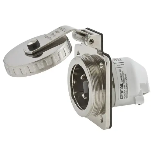 Hubbell Marine Hull Inlet, 30A 125V, Stainless Steel Hubbell Marine Hull Inlet, 30A 125V, Stainless Steel