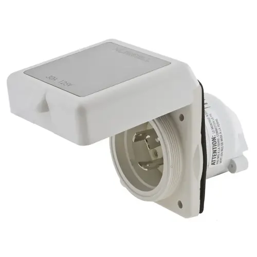 Hubbell Marine Hull Inlet , 50A 125V, Non-Metallic Hubbell Marine Hull Inlet , 50A 125V, Non-Metallic