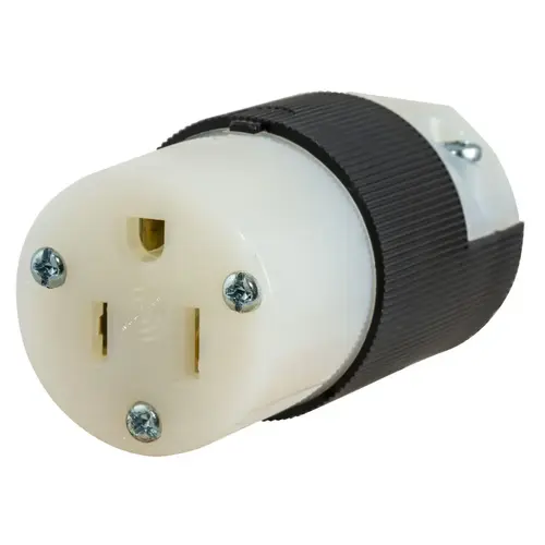 Hubbell Connector, 15A 125V, 5-15r, B/W Hubbell Connector, 15A 125V, 5-15r, B/W