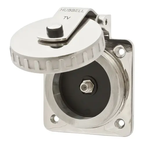 Hubbell Marine Hull Inlet, TV, Stainless Steel Hubbell Marine Hull Inlet, TV, Stainless Steel
