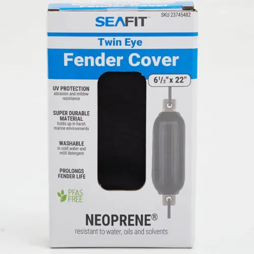 6 1/2" x 22" Twin Eye Neoprene Fender Cover, Black 6 1/2" x 22" Twin Eye Neoprene Fender Cover, Black
