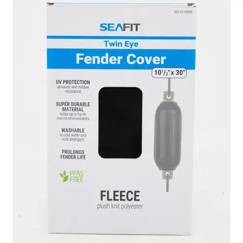 10 1/2" x 30" Twin Eye Fleece Fender Cover, Black 10 1/2" x 30" Twin Eye Fleece Fender Cover, Black