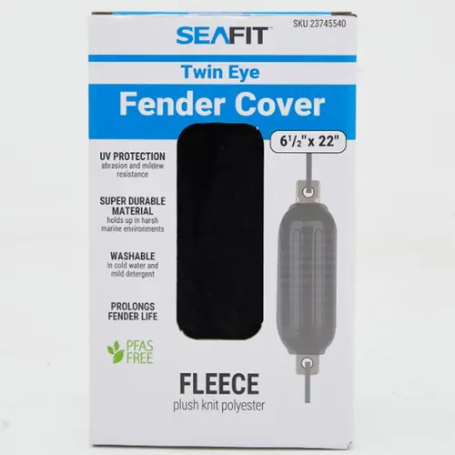6 1/2" x 22" Twin Eye Fleece Fender Cover, Black 6 1/2" x 22" Twin Eye Fleece Fender Cover, Black