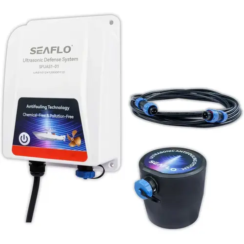 SEAFLO Ultrasonic Hull Defense System, Prevents Barnacle and Algae Growth, 24/7 Fully Automated Marine Protection for Hull, Drives, and Running Gear SEAFLO Ultrasonic Hull Defense System, Prevents Barnacle and Algae Growth, 24/7 Fully Automated Marine Protection for Hull, Drives, and Running Gear