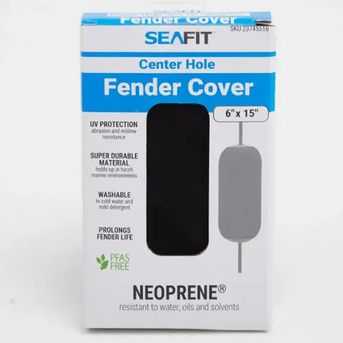 6" x 15" Center Hole Neoprene Fender Cover, Black 6" x 15" Center Hole Neoprene Fender Cover, Black