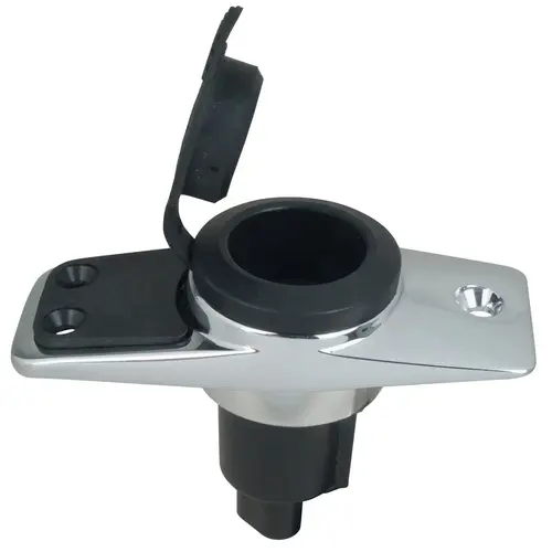 PERKO Plug-In Type Base, 5 degree Base, 3 Contacts, Accepts CAM Collar, Rectangular Black/Silver PERKO Plug-In Type Base, 5 degree Base, 3 Contacts, Accepts CAM Collar, Rectangular Black/Silver