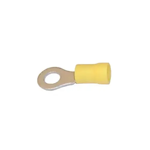 12-10 AWG Ring Terminals, 1/4", Yellow, 10-Pack 12-10 AWG Ring Terminals, 1/4", Yellow, 10-Pack