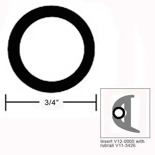 Flexible Vinyl Insert - 3/4" H Black Flexible Vinyl Insert - 3/4" H Black
