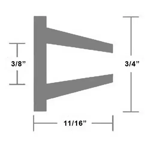 Rigid Vinyl Insert - 3/4" H x 11/16" W Black Rigid Vinyl Insert - 3/4" H x 11/16" W Black