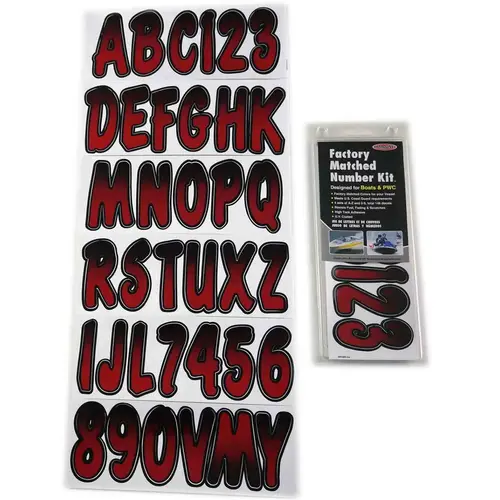 3" Letter/Number Kit, Burgundy/Black Faded 3" Letter/Number Kit, Burgundy/Black Faded