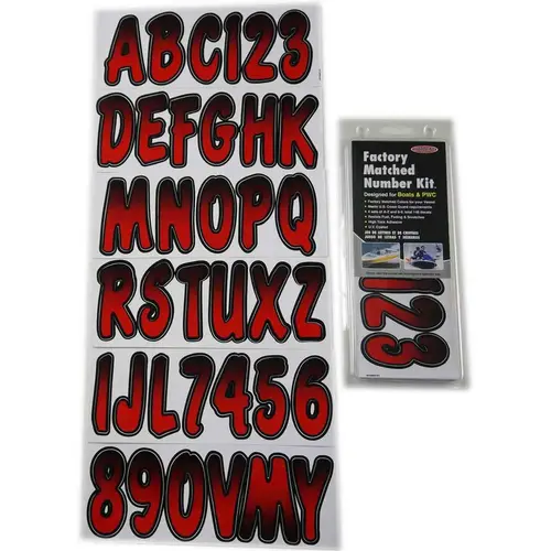 3" Letter/Number Kit, Red/Black Faded 3" Letter/Number Kit, Red/Black Faded