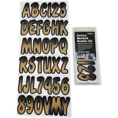 3" Letter/Number Kit, Tan/Black Faded 3" Letter/Number Kit, Tan/Black Faded