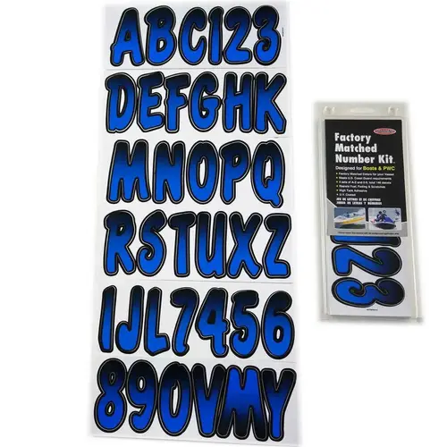 3" Letter/Number Kit, Blue/Black Faded 3" Letter/Number Kit, Blue/Black Faded
