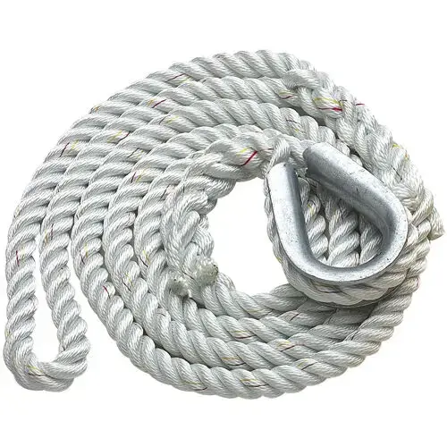 Three-Strand Mooring Pendant, 1" x 20 ft, 29,400lb. Breaking Strength White Three-Strand Mooring Pendant, 1" x 20 ft, 29,400lb. Breaking Strength White
