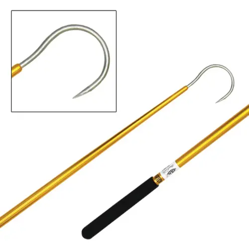 4 ft Taper-Tip Gold Anodized Gaff, 4" Hook Throat 4 ft Taper-Tip Gold Anodized Gaff, 4" Hook Throat