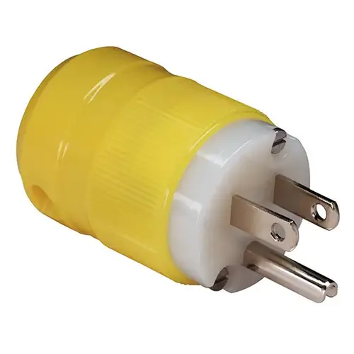 Nylon Male Plug, 15A 125V, Yellow Nylon Male Plug, 15A 125V, Yellow