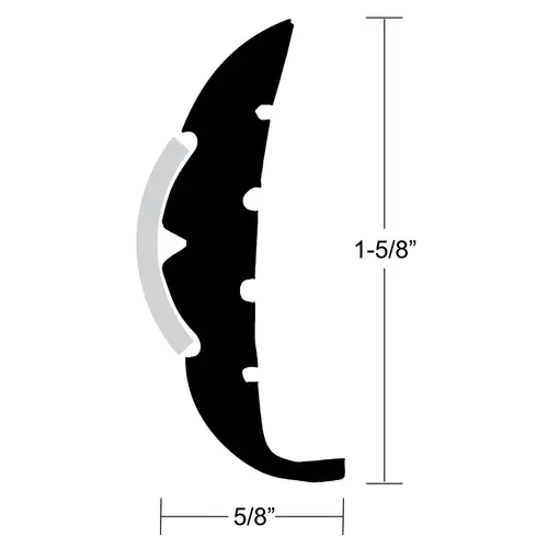 Rigid Rub Rail, 1 5/8" X 5/8" Black Rigid Rub Rail, 1 5/8" X 5/8" Black