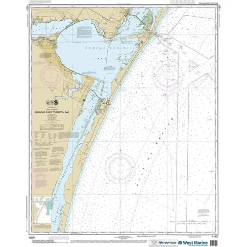 Maptech NOAA Recreational Waterproof Chart-Aransas Pass to Baffin Bay, 11307 Maptech NOAA Recreational Waterproof Chart-Aransas Pass to Baffin Bay, 11307