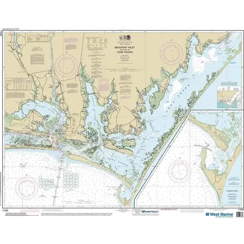 Maptech NOAA Recreational Waterproof Chart-Beaufort Inlet and Part of Core Sound; Lookout Bight, 11545 Maptech NOAA Recreational Waterproof Chart-Beaufort Inlet and Part of Core Sound; Lookout Bight, 11545