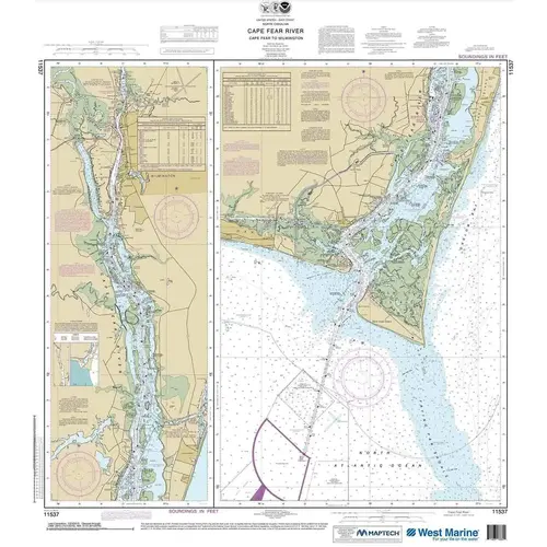 Maptech NOAA Recreational Waterproof Chart-Cape Fear River Cape Fear to Wilmington, 11537 Maptech NOAA Recreational Waterproof Chart-Cape Fear River Cape Fear to Wilmington, 11537