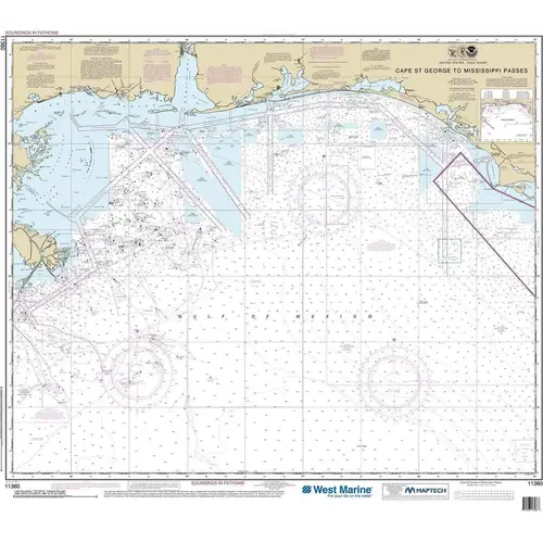 Maptech NOAA Recreational Waterproof Chart-Cape St. George to Mississippi Passes, 11360 Maptech NOAA Recreational Waterproof Chart-Cape St. George to Mississippi Passes, 11360