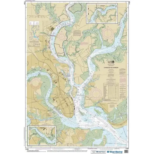 Maptech NOAA Recreational Waterproof Chart-Charleston Harbor, 11524 Maptech NOAA Recreational Waterproof Chart-Charleston Harbor, 11524