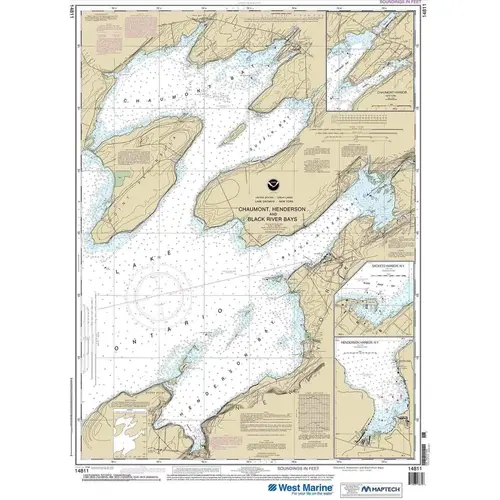 Maptech NOAA Recreational Waterproof Chart-Chaumont, Henderson and Black River Bays; Sackets Harbor; Henderson Harbor; Chaumont Harbor, 14811 Maptech NOAA Recreational Waterproof Chart-Chaumont, Henderson and Black River Bays; Sackets Harbor; Henderson Harbor; Chaumont Harbor, 14811