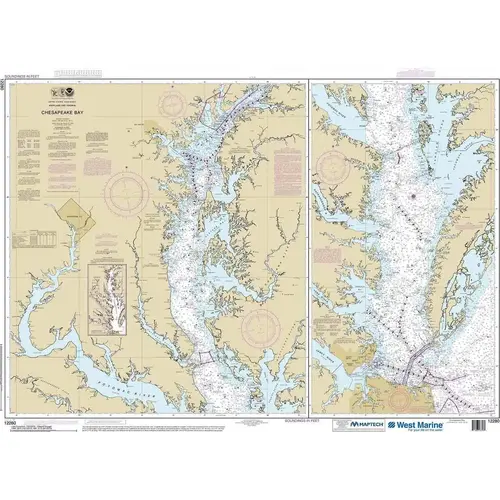 Maptech NOAA Recreational Waterproof Chart-Chesapeake Bay, 12280 Maptech NOAA Recreational Waterproof Chart-Chesapeake Bay, 12280
