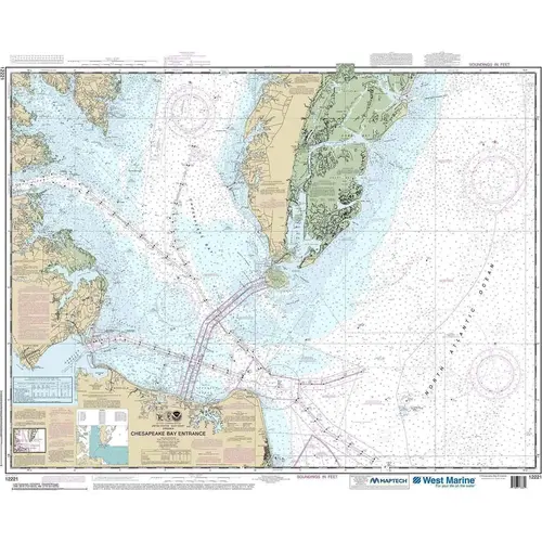 Maptech NOAA Recreational Waterproof Chart-Chesapeake Bay Entrance, 12221 Maptech NOAA Recreational Waterproof Chart-Chesapeake Bay Entrance, 12221