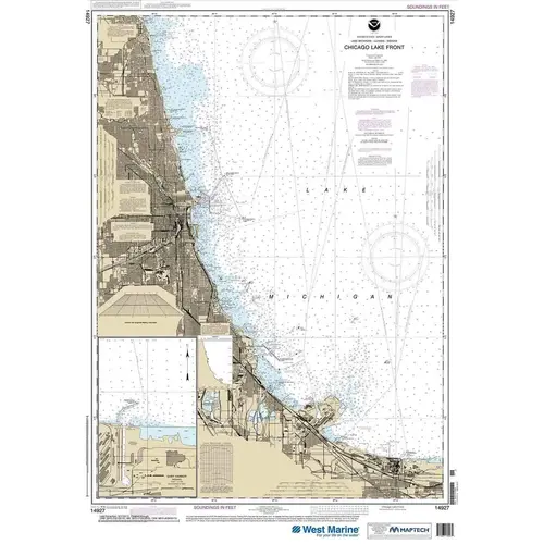 Maptech NOAA Recreational Waterproof Chart-Chicago Lake Front; Gary Harbor, 14927 Maptech NOAA Recreational Waterproof Chart-Chicago Lake Front; Gary Harbor, 14927