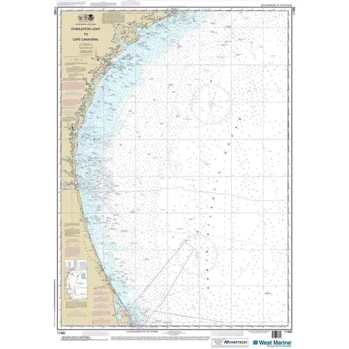 Maptech NOAA Recreational Waterproof Chart-Charleston Light to Cape Canaveral, 11480 Maptech NOAA Recreational Waterproof Chart-Charleston Light to Cape Canaveral, 11480