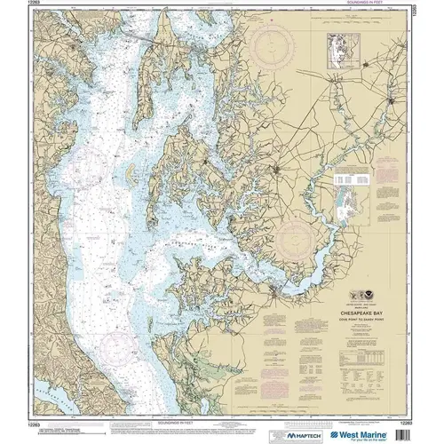 Maptech NOAA Recreational Waterproof Chart-Chesapeake Bay Cove Point to Sandy Point, 12263 Maptech NOAA Recreational Waterproof Chart-Chesapeake Bay Cove Point to Sandy Point, 12263