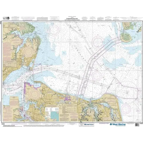 Maptech NOAA Recreational Waterproof Chart-Chesapeake Bay Cape Charles to Norfolk Harbor, 12222 Maptech NOAA Recreational Waterproof Chart-Chesapeake Bay Cape Charles to Norfolk Harbor, 12222