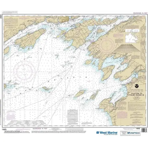 Maptech NOAA Recreational Waterproof Chart-Clayton to False Ducks ls., 14802 Maptech NOAA Recreational Waterproof Chart-Clayton to False Ducks ls., 14802