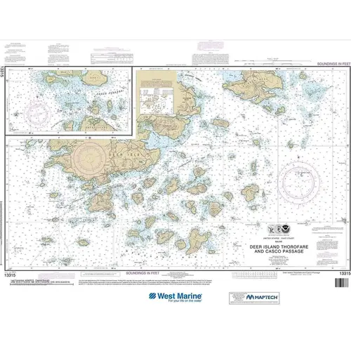 Maptech NOAA Recreational Waterproof Chart-Deer Island Thorofare and Casco Passage, 13315 Maptech NOAA Recreational Waterproof Chart-Deer Island Thorofare and Casco Passage, 13315