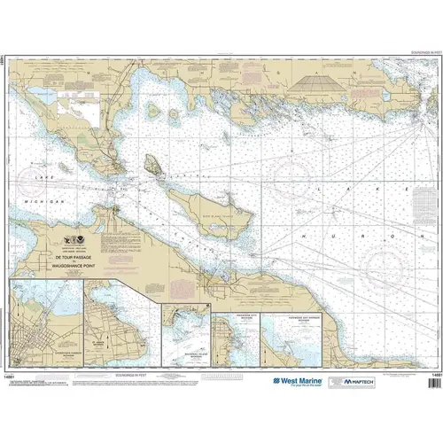 Maptech NOAA Recreational Waterproof Chart-Detour Passage to Waugoshance Pt.; Hammond Bay Harbor; Mackinac Island; Cheboygan; Mackinaw City; St. lgnace, 14881 Maptech NOAA Recreational Waterproof Chart-Detour Passage to Waugoshance Pt.; Hammond Bay Harbor; Mackinac Island; Cheboygan; Mackinaw City; St. lgnace, 14881